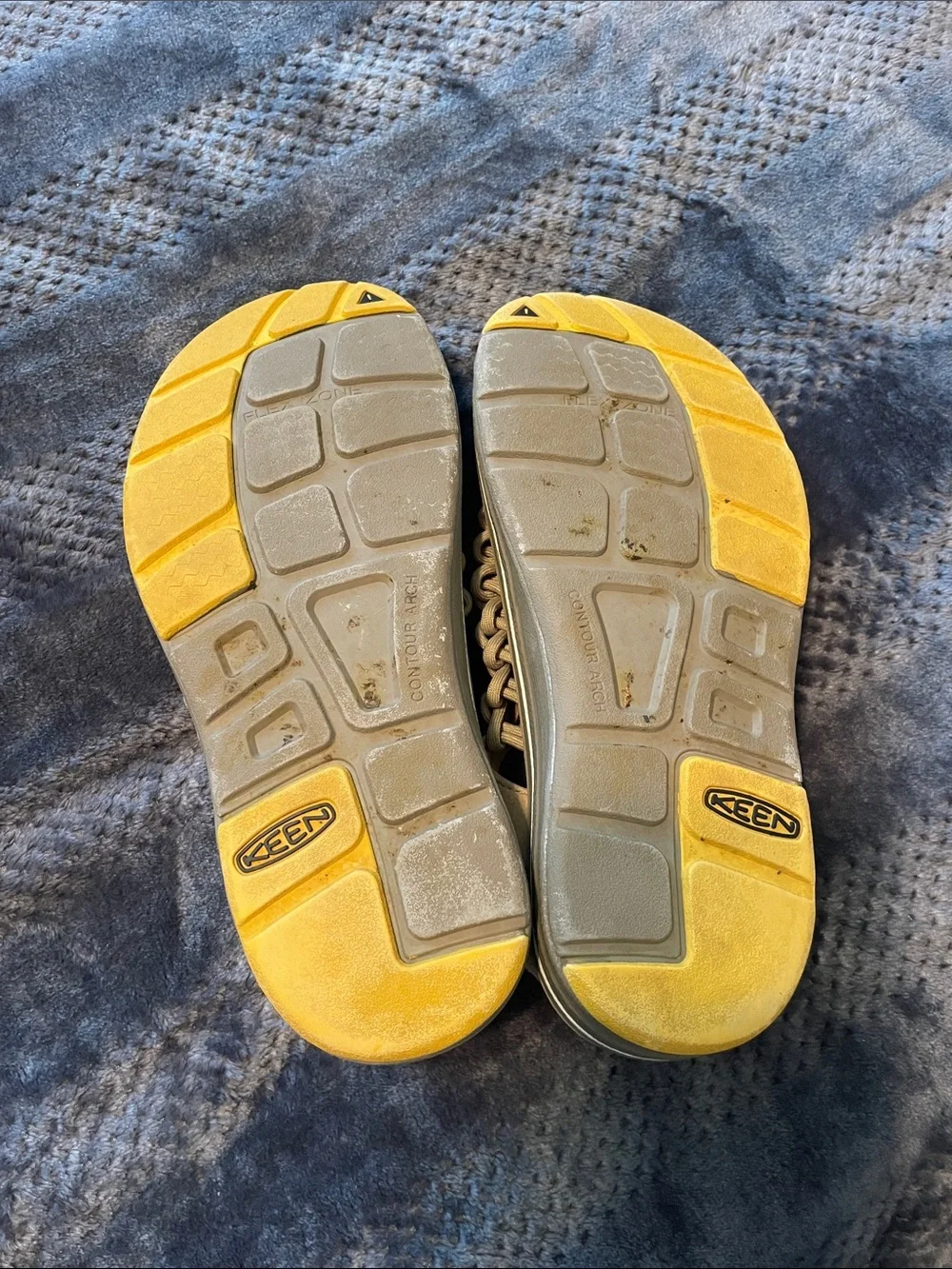 Keen Tan Woven Cord Slip-On Sandals with Yellow Toggle - Picture 3 of 3
